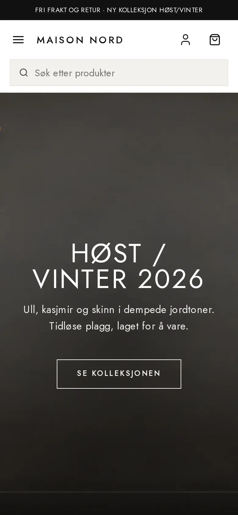 En MinButikk-nettbutikk vist på mobil