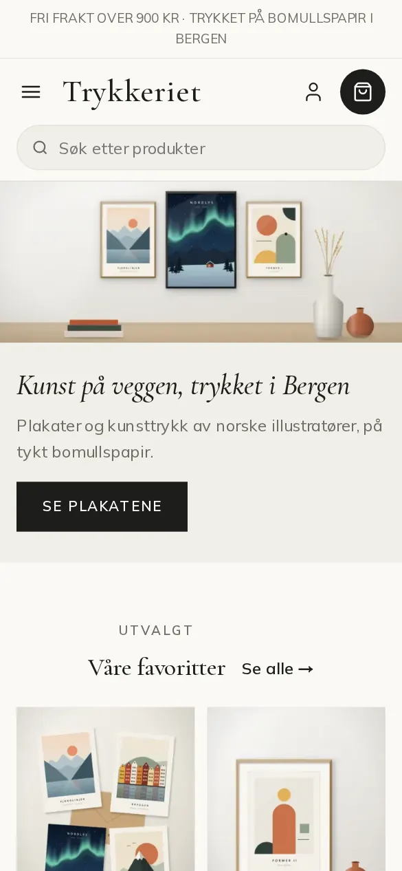 Trykkeriet vist på mobil