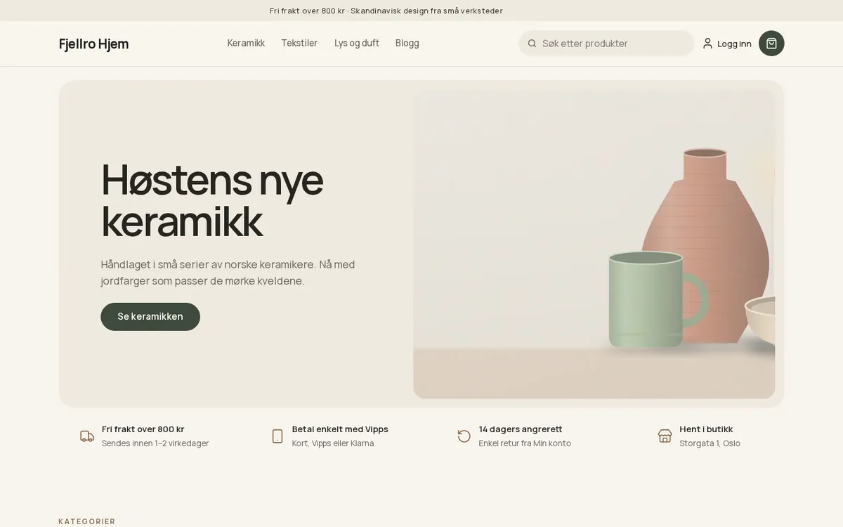 Nettbutikk med malen Nordisk