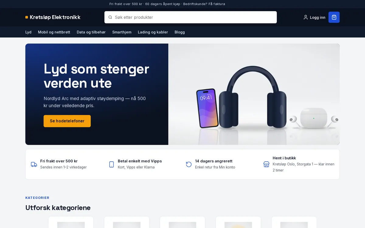Nettbutikk med malen Teknikk